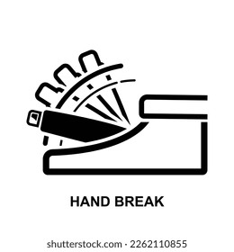 Hand break icon isolated on white background vector illustration.