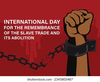 The hand breaking the chain Vector for international day for the remembrance of the Slave Trade and Its abolition vector.