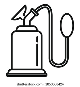 Icono de la bomba mamaria de mano. Icono de vector de bomba de pecho manual de contorno para diseño web aislado en fondo blanco