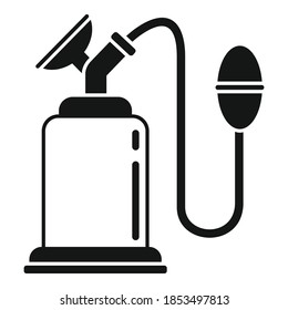 Icono de la bomba mamaria de mano. Ilustración simple del ícono vector de bomba mamaria manual para diseño web aislado en fondo blanco