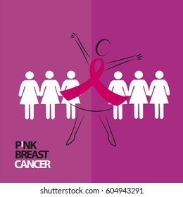 Hand in hand for breats cancer concept design vector
