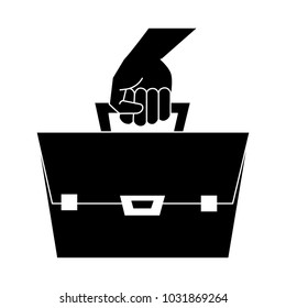Hand with briefcase