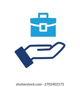 design de vetor de ícone colorido de mão e pasta bom para web ou aplicativo móvel