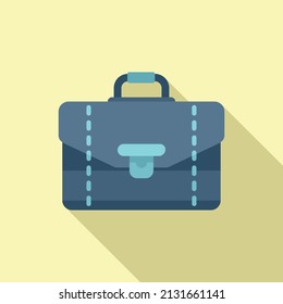 Hand briefcase icon flat vector. Work bag. Suitcase leather
