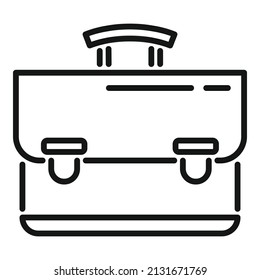 Hand briefcase icon outline vector. Work bag. Suitcase leather