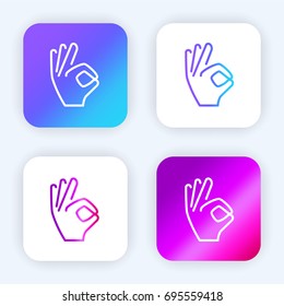 Hand bright purple and blue gradient app icon