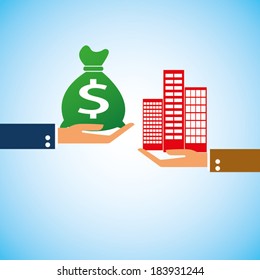 hand bring money city