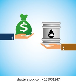 hand bring money oil tank