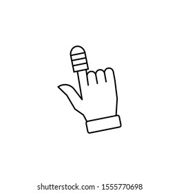 Hand broken bandage icon. Simple line, outline vector of human skeleton icons for ui and ux, website or mobile application on white background