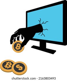Una mano rompió la pantalla del ordenador, robó las monedas de oro