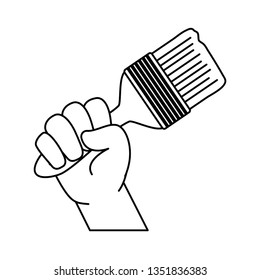 hand with brush