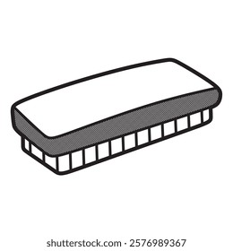 hand brush box image, simple vector