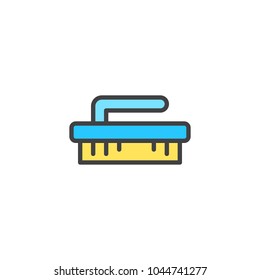 Hand brush filled outline icon, line vector sign, linear colorful pictogram isolated on white. Cleaning Brush Symbol, logo illustration. Pixel perfect vector graphics