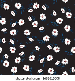 hand brush flower style pattern repetition
