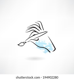 hand with brush icon