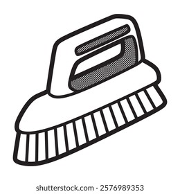 hand brush image slanted left, simple vector