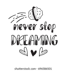 Hand brush lettering, romantic poster. Hand drawn vector illustration. Vintage typography card. Design for greeting card, prints.