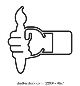 Hand brush simple line art icon