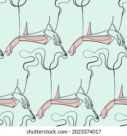 estilo de vidrio manchado vectorial de cepillo de mano patrón de línea de arte transparente