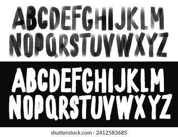 Hand brushed typography in black and white, great as a display font