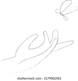 hand and buffterfly come to me 