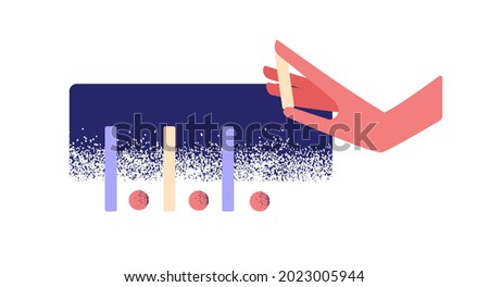 Hand building business system and ordering structure. Instruction, organization and repetition concept. Arm at systematic, repetitive and predictable action. Flat vector illustration isolated on white