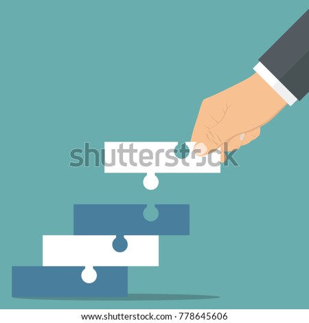Hand building puzzle steps