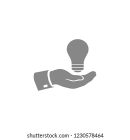 hand and bulb. icon. Vector Eps 10