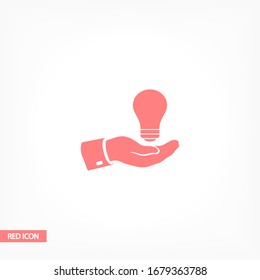 mano y bombilla. para obtener más información. Vector Eps 10. Diseño plano Lorem Ipsum