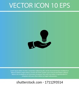 mano y bombilla. para obtener más información. Vector Eps 10. Diseño plano Lorem Ipsum 