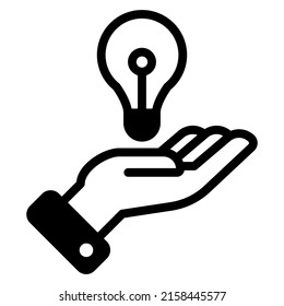 hand and bulb lamp icon design, vector illustration, best used for presentations