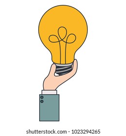 hand with bulb light