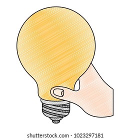 hand with bulb light