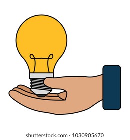 hand with bulb light