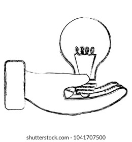hand with bulb light