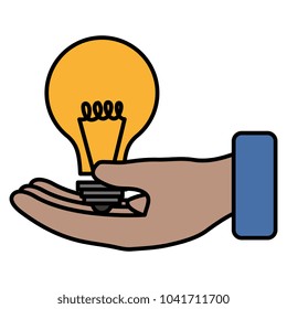 hand with bulb light