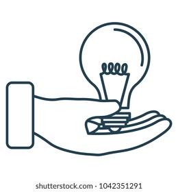 hand with bulb light