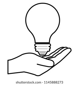 hand with bulb light