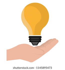 hand with bulb light