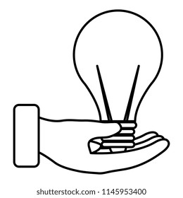 hand with bulb light