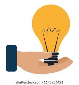 hand with bulb light