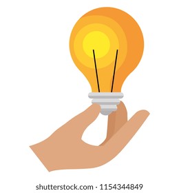 hand with bulb light
