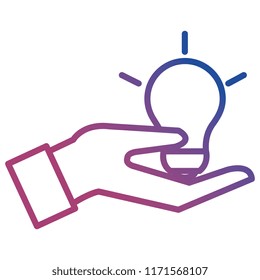 hand with bulb light