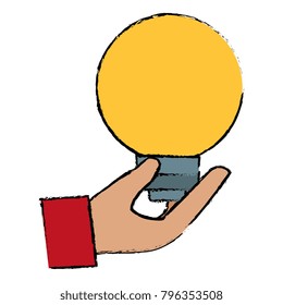 hand with bulb light