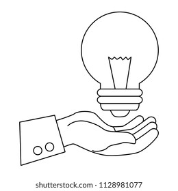 hand with bulb light energy