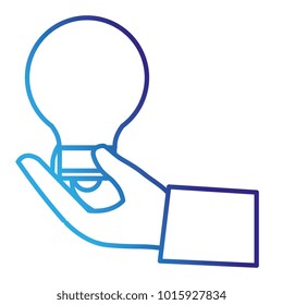 hand with bulb light isolated icon