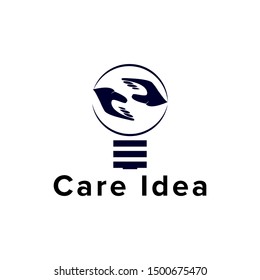 Hand Bulb Logo Design vector
