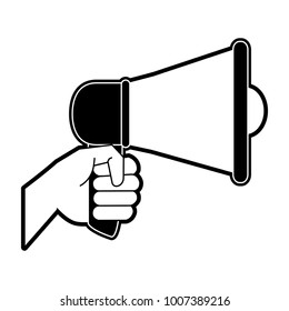 Hand with bullhorn