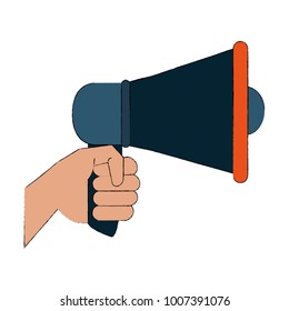 Hand with bullhorn