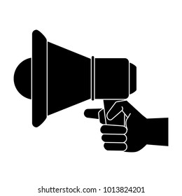 Hand with bullhorn